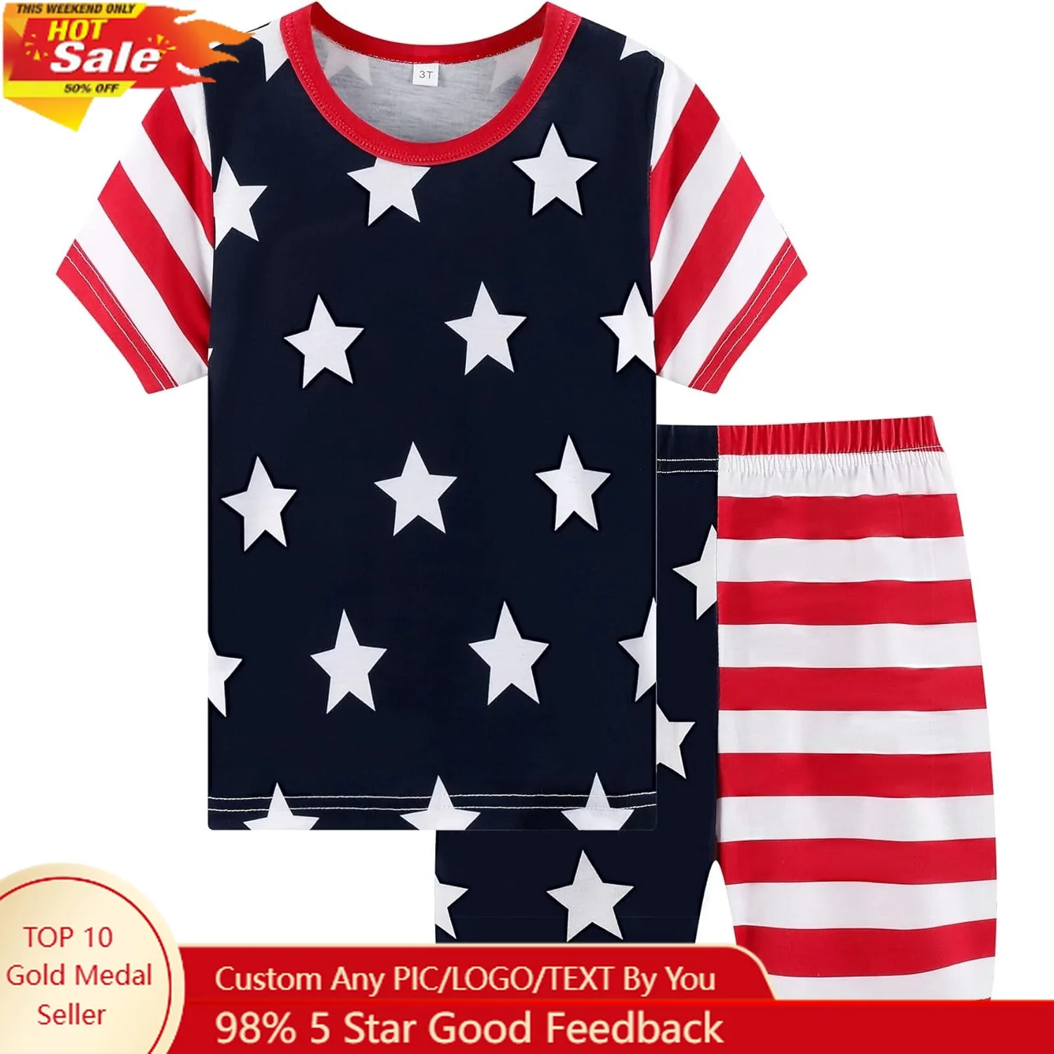 

Pajamas 100% Cotton Boys Planet Pjs Toddler 2 Piece Short Sleeve Sleepwear Summer Kids Clothes Set 3t-10t