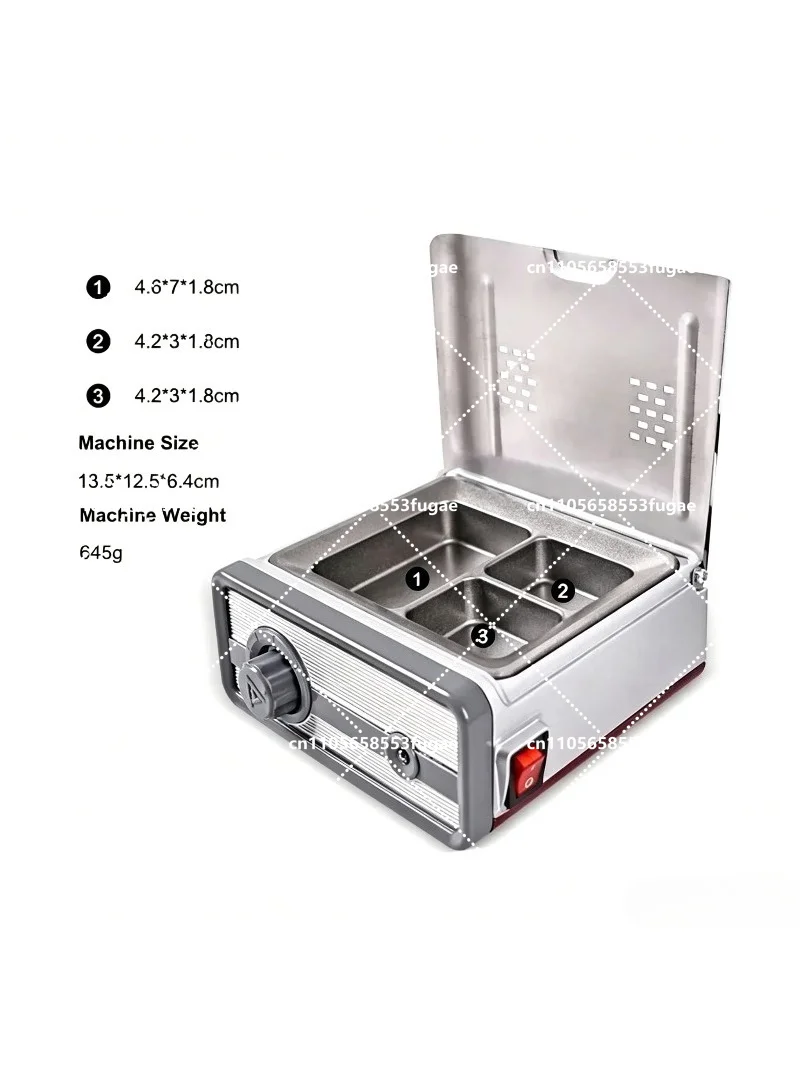 Dental Wax Heater Pot, 3-Slot Wax Melting Device for Dental Laboratory & Technician, Professional Dental Equipment