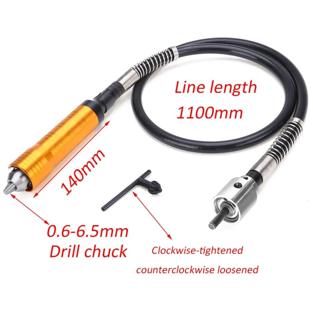Flexible Shaft Extension Chuck 0.3-6.5mm Flex Drill Converter Attachment Key For Power Rotary Grinder Tool