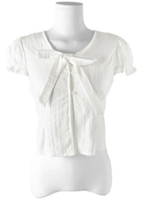 

Корейский Sle Sweet Personali, летнее новое поступление, женский топ с v-образным вырезом и завязками на ленте, однотонный топ C...