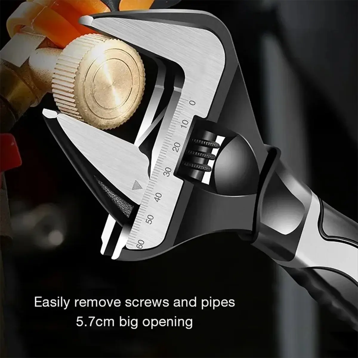 Spanner Adjustable Wrench -V Steel Mechanical Workshop Hand Repair Tools Car Bicycle Wrench Large Opening Spanner 12 Inch