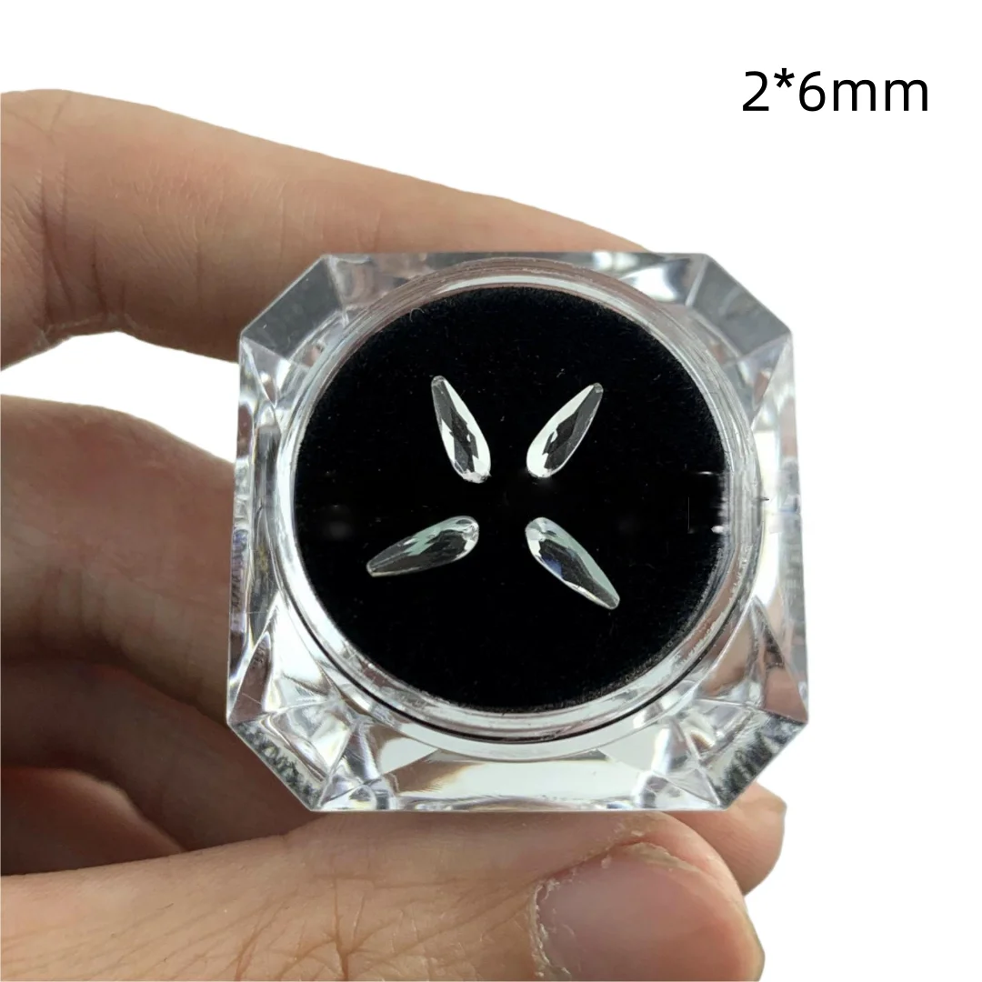 4 szt./pudełko Przezroczyste krople do dekoracji zębów DIY, szklane ozdoby, modny dodatek do uśmiechu na co dzień i na imprezy