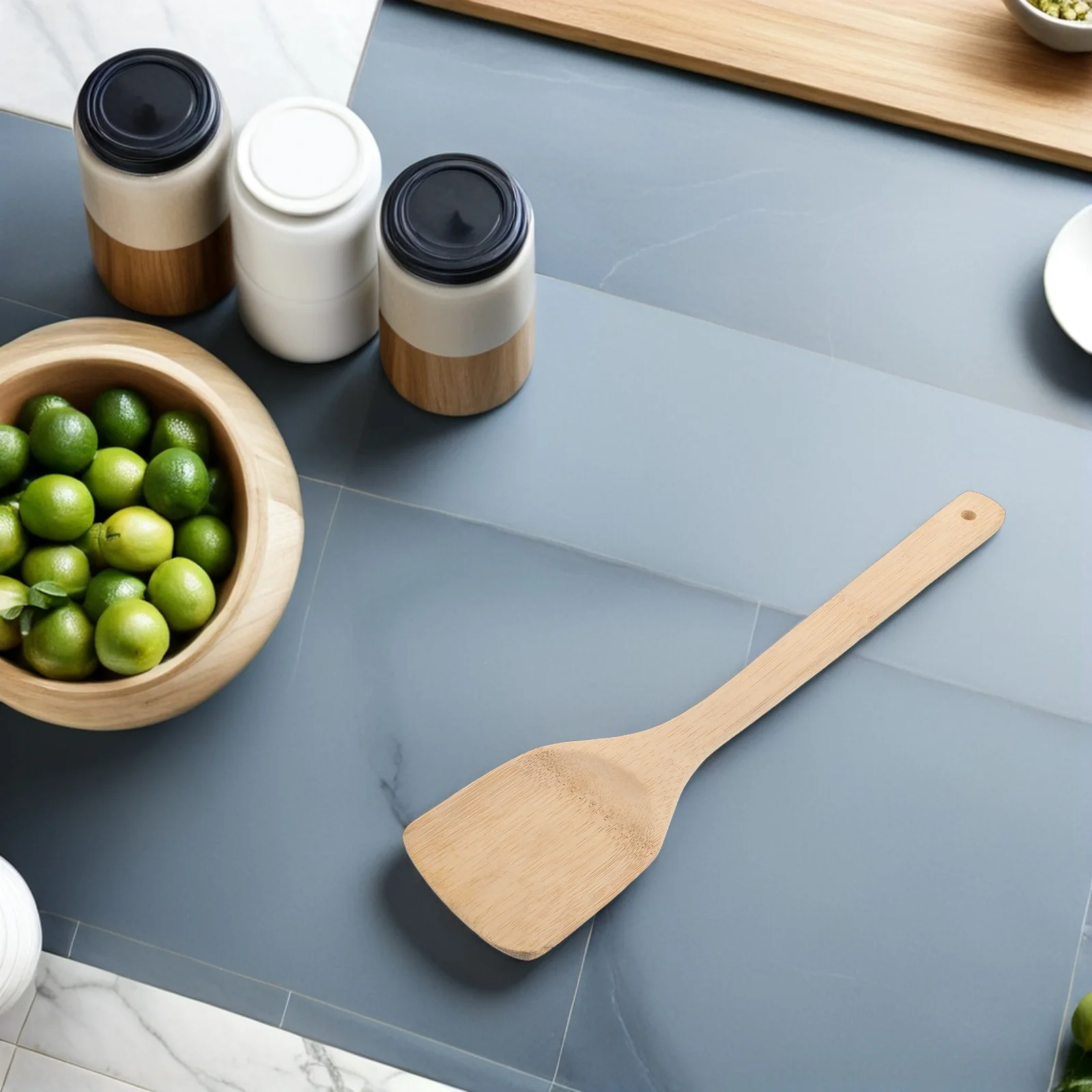 

6Pcs Long Handle Bamboo Spatulas Heat Resistant Cooking Utensils Nonstick Pan Kitchen Tool Set Bamboo Spatula Kitchen Tool Set