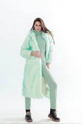 New LED Costume Faux Fur Coat Remote Controlled LED Lighting Festival And Party Costume Women Faux Fox Fur Coat