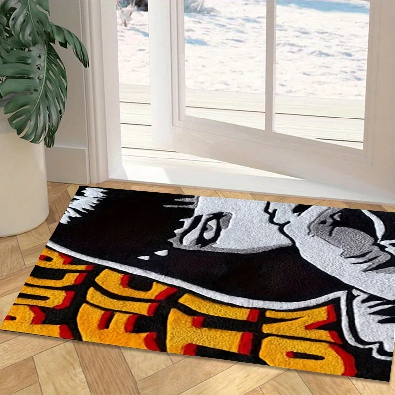 VIKAMA Retro Hip-Hop Doormat Non-Slip Durable and Soft Entrance Mat for Hallways Bedroom Entrances and Bedside Rugs—Home Decor