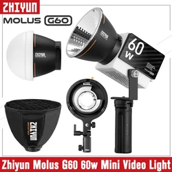 Zhiyun MOLUS G60 COB LED Video Light 60W Pocket Photography Lighting for Studio Video Youtube Shotting