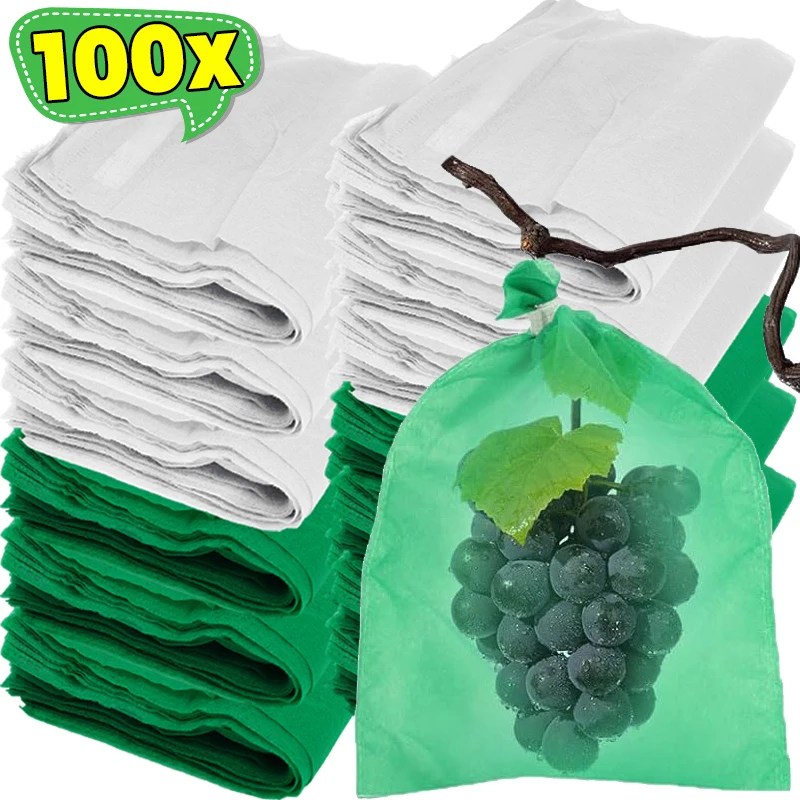 Sac de protection en tissu non tissé pour fruits, vigne et légumes – Housse anti-insectes et anti-oiseaux – Sacs de culture – Outils de jardinage