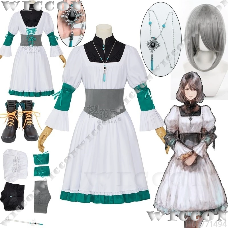 

Young Jill Warrick Clive Game Fiinal Fantassy XVI FF16 Cosplay Costume Necklace Wig Prop Dress Shoes Cute Girl Suit Customized