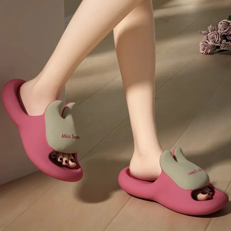 For Women Summer Slippers Non Slip Thick Sole Indoor Outdoor Home Bathroom Shower Soft Comfortable Breathable Anti Odor
