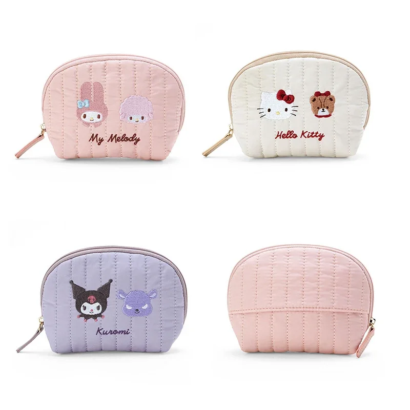 New Sanrios Kuromi Hello Kitty My Melody Portable Makeup Storage Bag Fashion Kawaii Girls Travel Napkin Toiletry Organizer Gifts