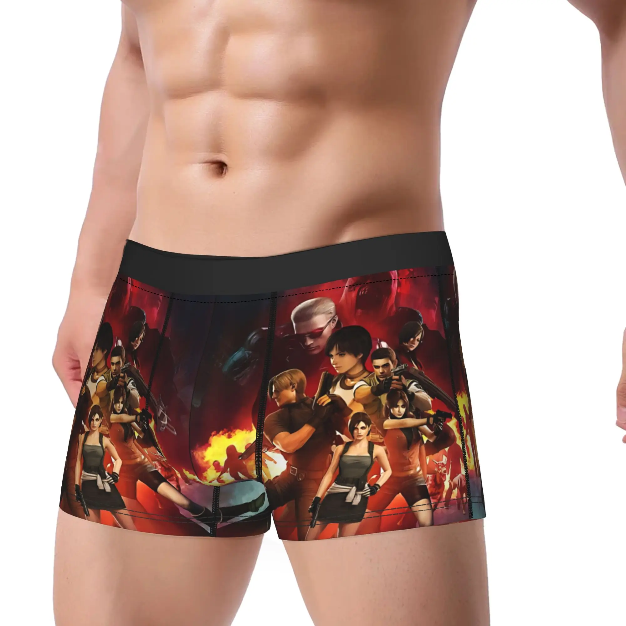 

Men's Boxer Briefs Shorts Panties Resident Evil Village Breathable Underwear Male Funny M-XXL Underpants