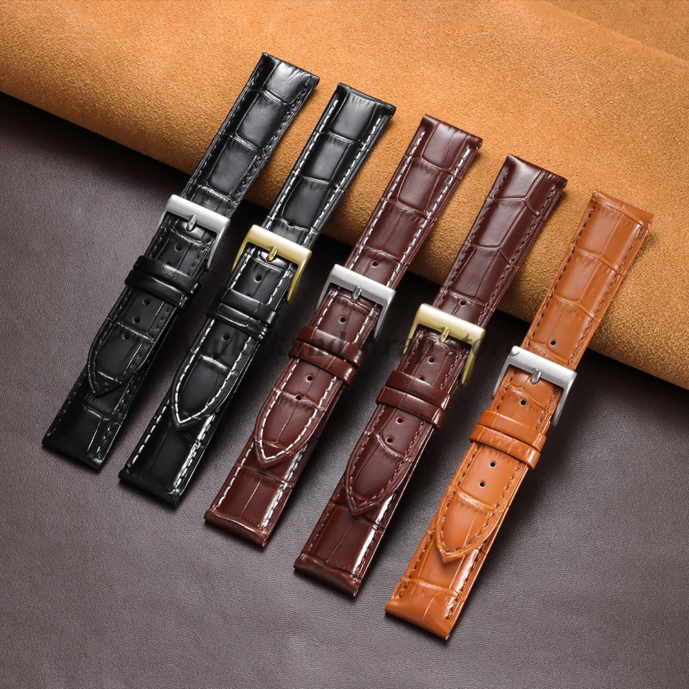 10/12/13/14/15/16/17/18/19/20/21/22/23/24mm Bamboo Leather Watch Strap Universal Women Men‘s Watch Bands Soft Watch Accessories