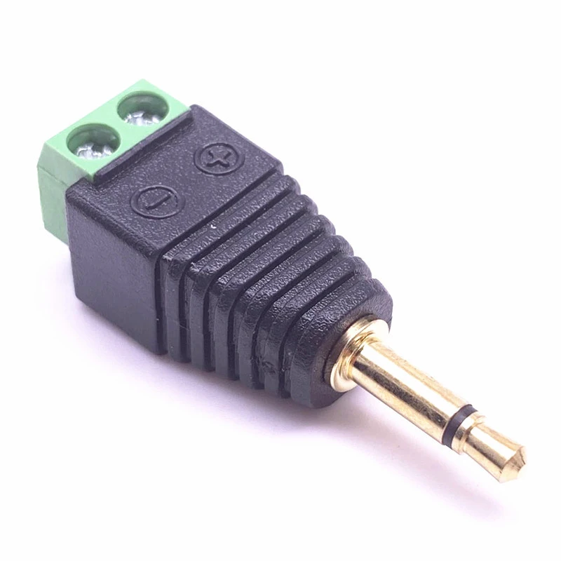 2 Pole Male Or Female Mono 3.5mm Green Screw Hole Terminal Plug Headphone Microphone Speaker Audio Maintenance Connector B6