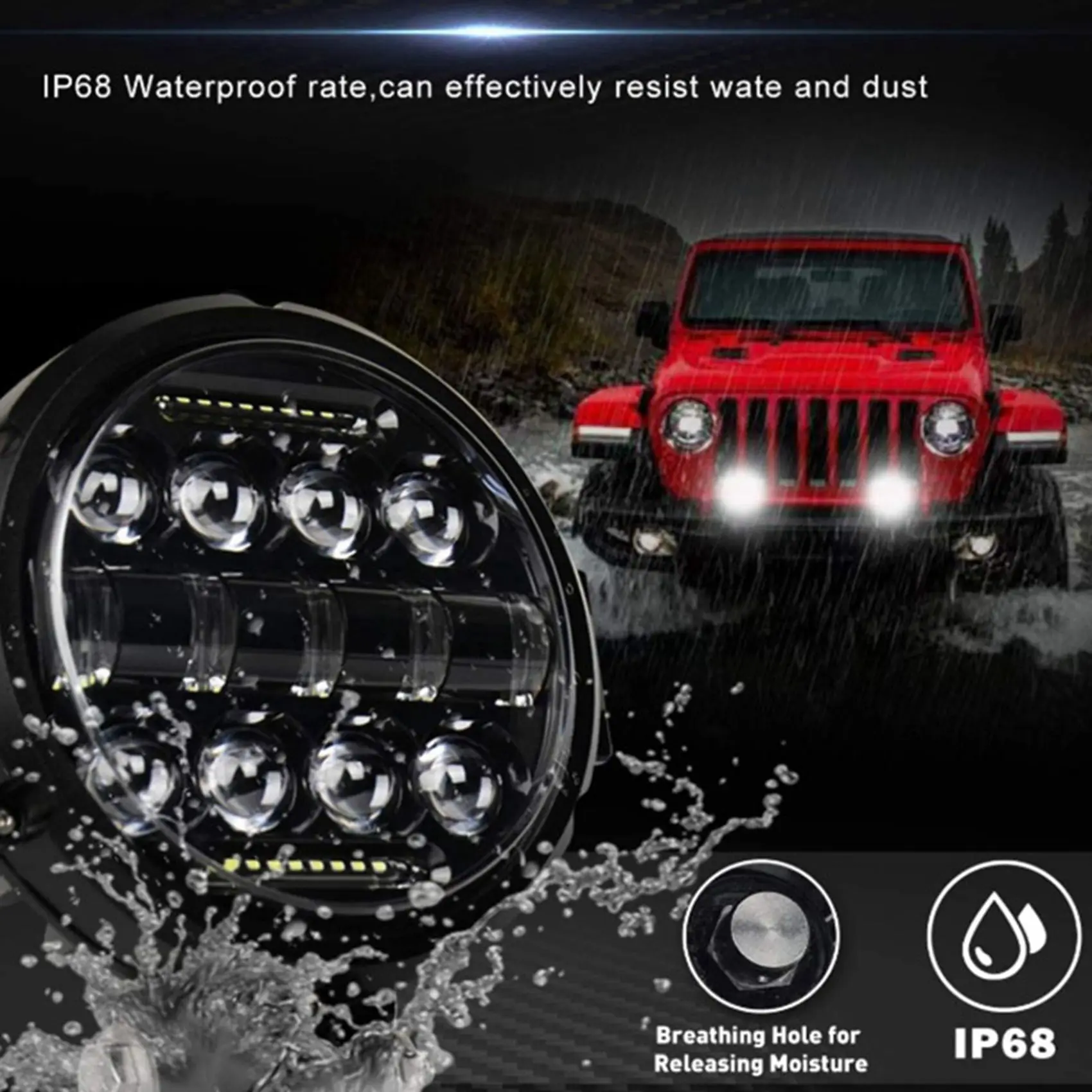 

2X Round LED Work Light, 60W Flood Spot Combo LED Light Daytime Running Light Off Road Driving Lights For Truck SUV-N25R