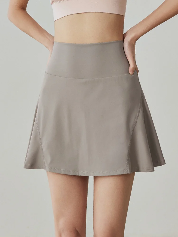 

Спортивная юбка для йоги с высокой талией, женская юбка трапециевидной формы больших размеров, летняя спортивная одежда Qui Dry, повседневная милая юбка