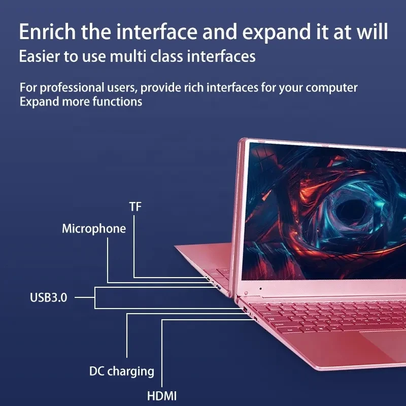 Ordinateur portable avec caméra WiFI à empreinte digitale, ordinateur de bureau rétro4.2, ordinateur portable Windows 11, Intel Celeron Lapmedicents, 16 Go de RAM, SSD 2 To, 15.6 pouces