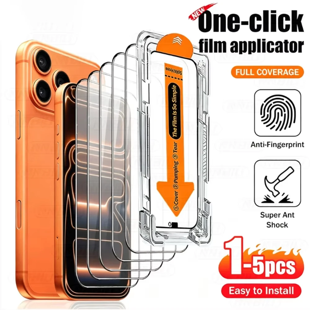 1-5 Stück Staubfreier Displayschutz für iPhone 17 Pro Max 18 16 13 15 14 11 12 Mini Air 16E XR X Xs 7 8 Plus Gehärtetes Glas Schutzfolie