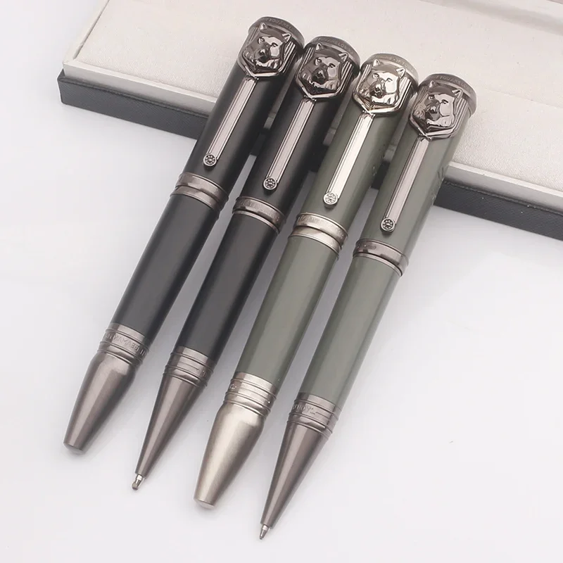 MB القلم الكاتب التوقيع الطبعة روديارد كيبلينغ قلم حبر جاف فاخر القرطاسية مع تصميم الحبر الذئب رئيس الحبر المنقوش