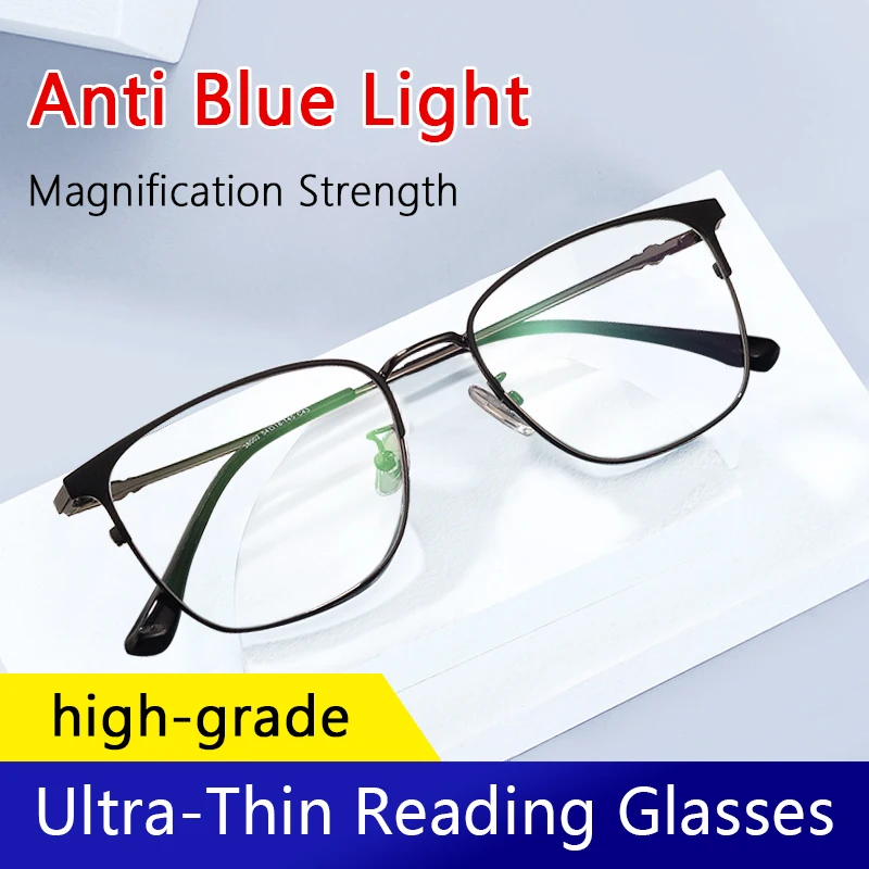 

Ultra-Thin Blue Light Blocking Reading Glasses ,Anti Eyestrain,TV Glasses for Men Readers, Magnifying Presbyopic Eyeglasses