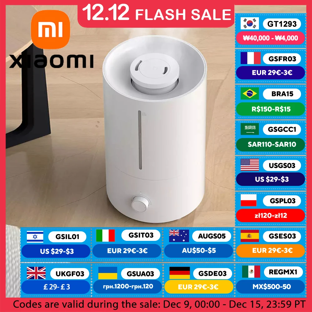 XIAOMI MIJIA Humidifier 2,เติมด้านบน 4L Supersize Cool Mist Humidifier,30H Runtime,Silver Ion Antiแบคทีเรีย,สําหรับบ้าน,ห้องขนาดใหญ่