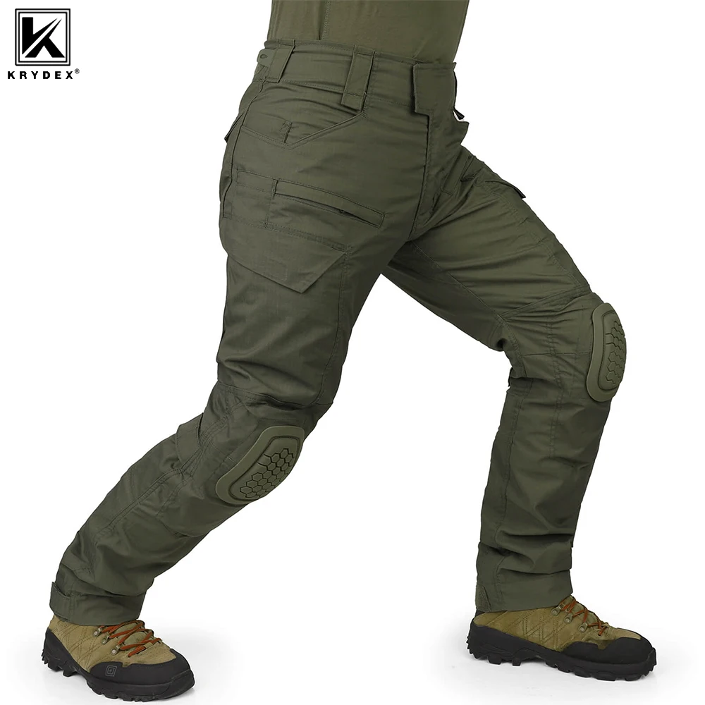 KRYDEX Men's G4 Combat Pants with Knee Pads Outdoor Sports Tactical Trousers Ranger Green Gen4 Work Pants