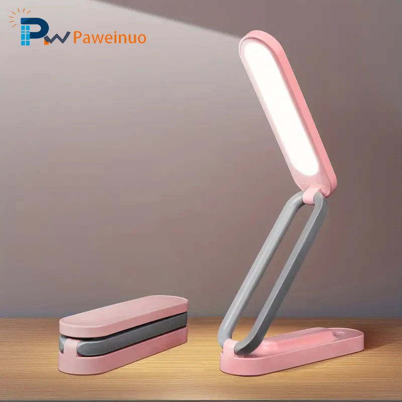 

LED Eye Care Desk Lamp Foldable Space Saving Reading Table Lamp Rechargeable Portable 3 Modes Minimalist Decoration Night Light