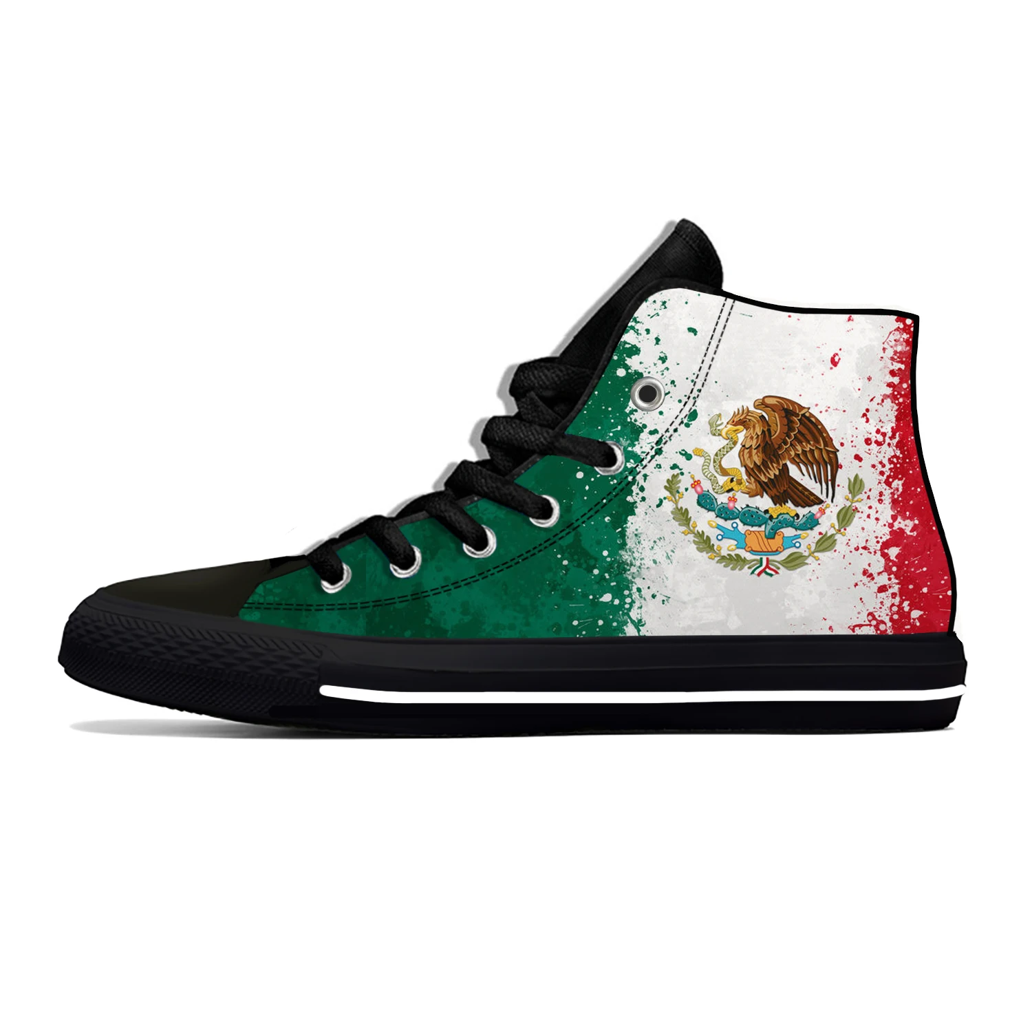 Hot Mexico Mexican Flag Patriotic Cool Funny Casual Shoes High Top Lightweight Breathable Men Women Sneakers Summer Board Shoes