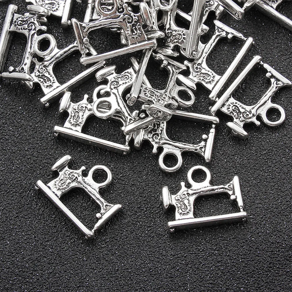 

40 Pcs Sewing Machine Pendant Charm DIY Jewelry Making Accessories Double Sided Alloy Creative Necklace Bracelet Keychain Gifts