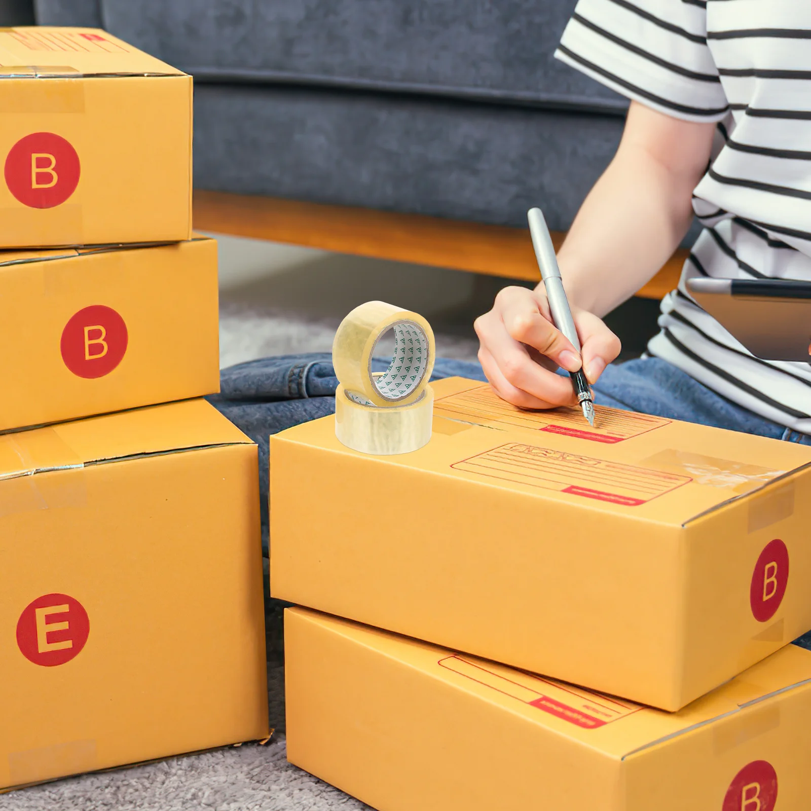 

4 Rolls Transparent Packing Tape Clear Strong Adhesive Carton Sealing Shipping Tape for Moving Boxes Packaging