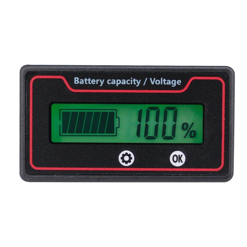 Digital lithium battery voltage meter Lead acid Lithium iron phosphate 12v12.6V48V60V72V can set the low battery warning limit