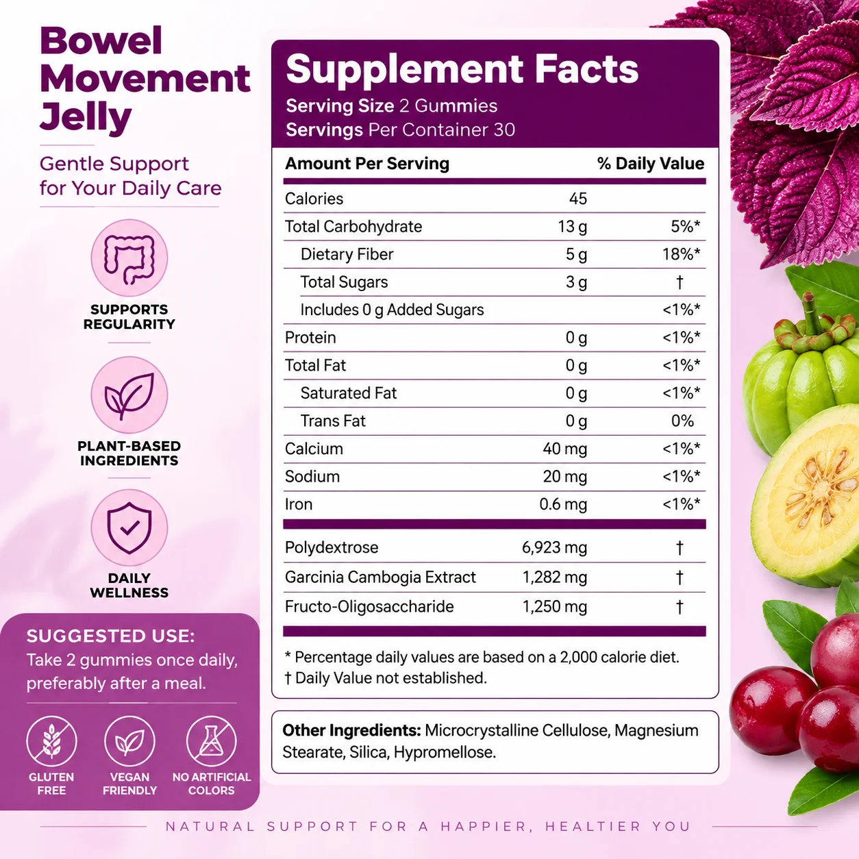 Bowel Movement Jelly Gummies - Metabolism, Reduce Bloating, Promotes Skin, Gut and Digestive Health, Enhance Vitality & Immunity