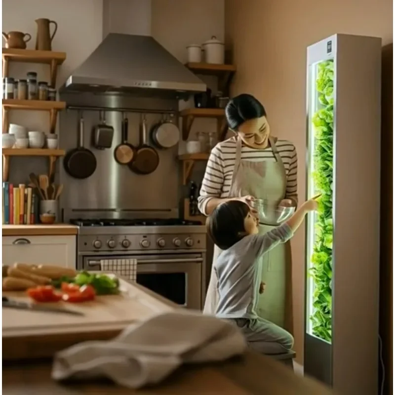 Slim Vertical Smart Hydroponic Plant Wall Indoor Soilless Vertical‑Growing Apparatus LED Built‑in Home Leaf‑Vegetable Planting