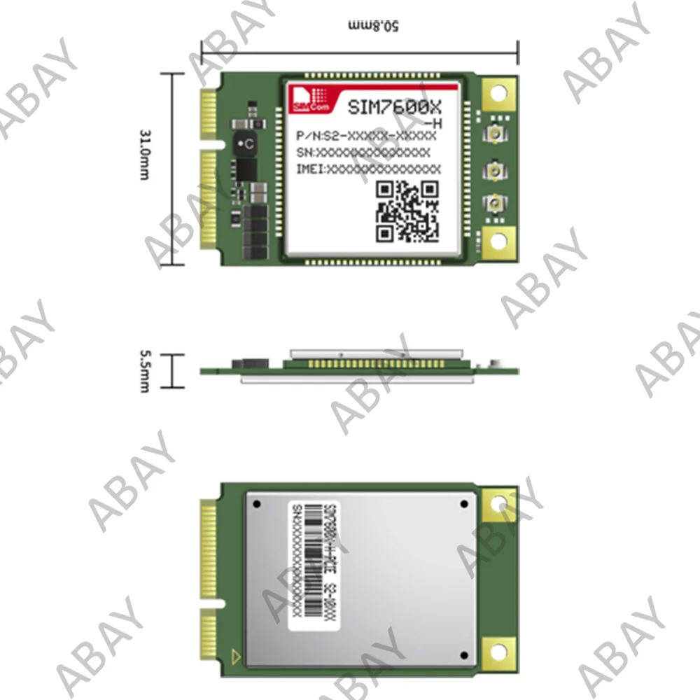 SIMCOM SIM7600X-H PCIE SIM7600E-H / SIM7600A-H /SIM7600SA/SIM7600NA-H/SIM7600G-H/SIM7600JC-H/SIM7600V-H Mini Pcie CAT4 Module