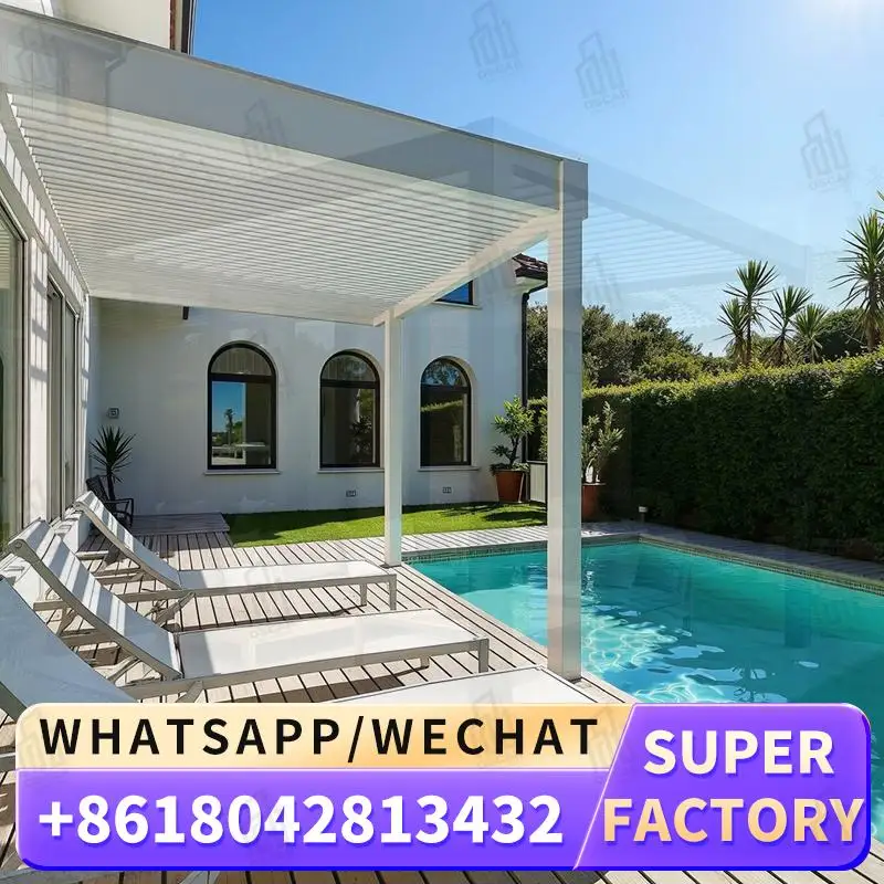 

Outdoor Waterproof Louvered Aluminum Gazebo 3x3 3x4 4x4 4x6 6x3 6x4m Patio Garden Backyard Structure pergola