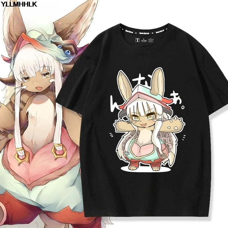 Anime Made in Abyss Cartoon Print Oversized T Shirt Women Men Nanachi Riko Bondrewd‌ Reg‌ Cosplay Short Sleeve Graphic Tops