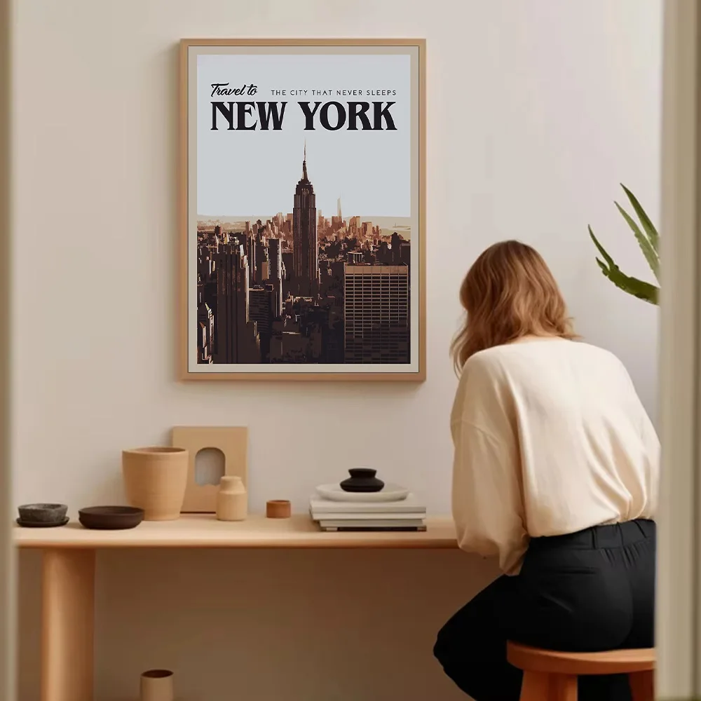 نيويورك أفق قماش جدار الفن سيتي سكيب المشارك ديكور المنزل الحديث صورة طباعة التصوير الفوتوغرافي