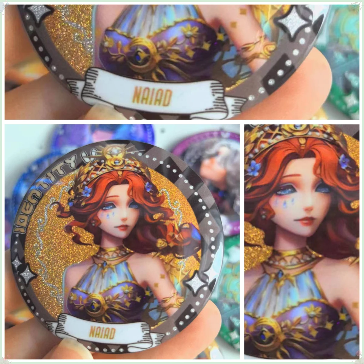

5.8cm Game Grace Double Flash Laser Fine Shine Couple Brooch 58mm For Identity V Naiad Cosplay Collectible Badge