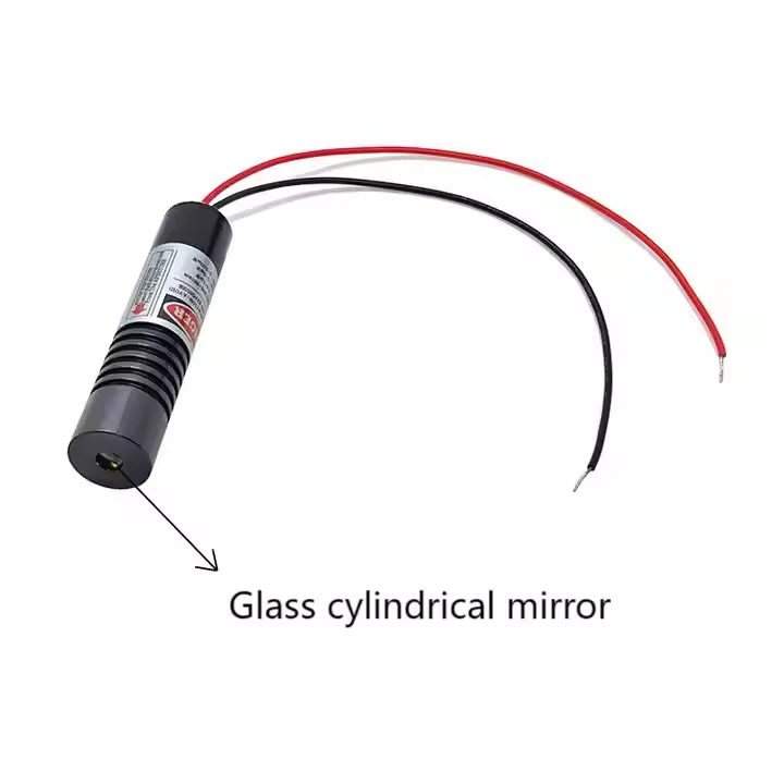 Modulo laser verde linea 16X70mm 520nm 35mW ad ampio voltaggio 12V~24V Vetro