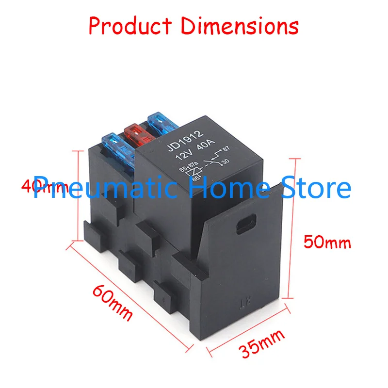 Automotive DC Electromagnetic Relay 12V 24V 40A Single Way One Two Three Boxes with Terminals JD1912