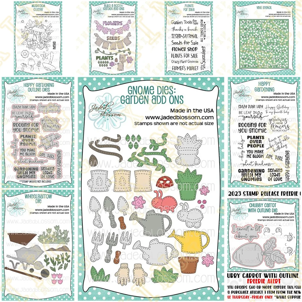 Gnome Garden Add Ons Plants Metal Cutting Dies Stamps Scrapbook Diary Decoration Embossing Cut Dies Template DIY Greeting Card