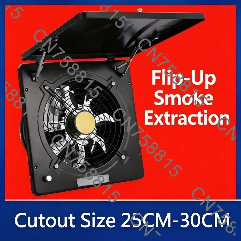 For Kitchen Household Cooking Smoke Odor Ventilation，10 Inch Flip Window Exhaust Fan Ultra Silent High Speed Air Ventilator