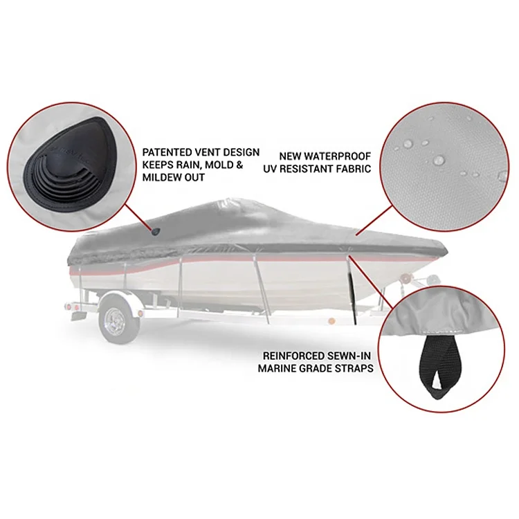 Custom Polyester BOAT COVER for T-TOP BOATS Fits 23-24FT LENGTH up to 106