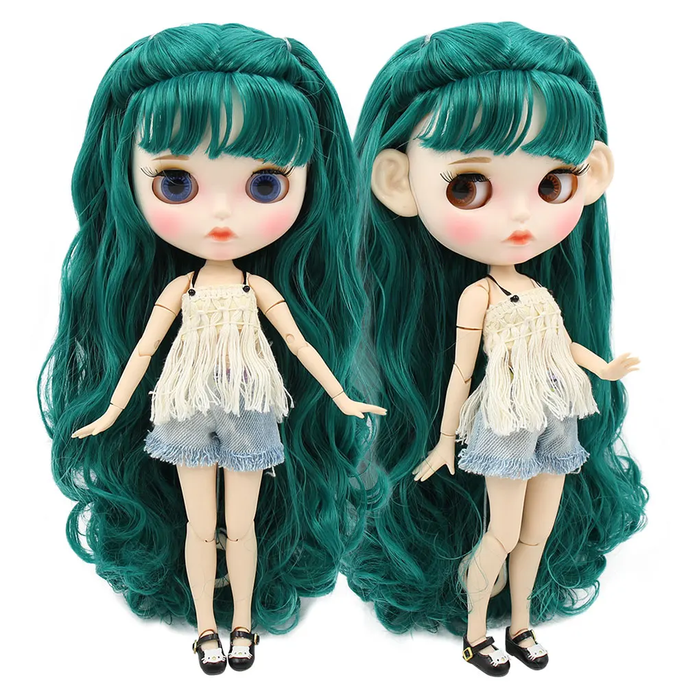 

ICY DBS Blyth Doll Green hair With Braid Fair Skin Matte face Beep Lips 30cm Doll Girl Festival Gift Birthday Gift Toy