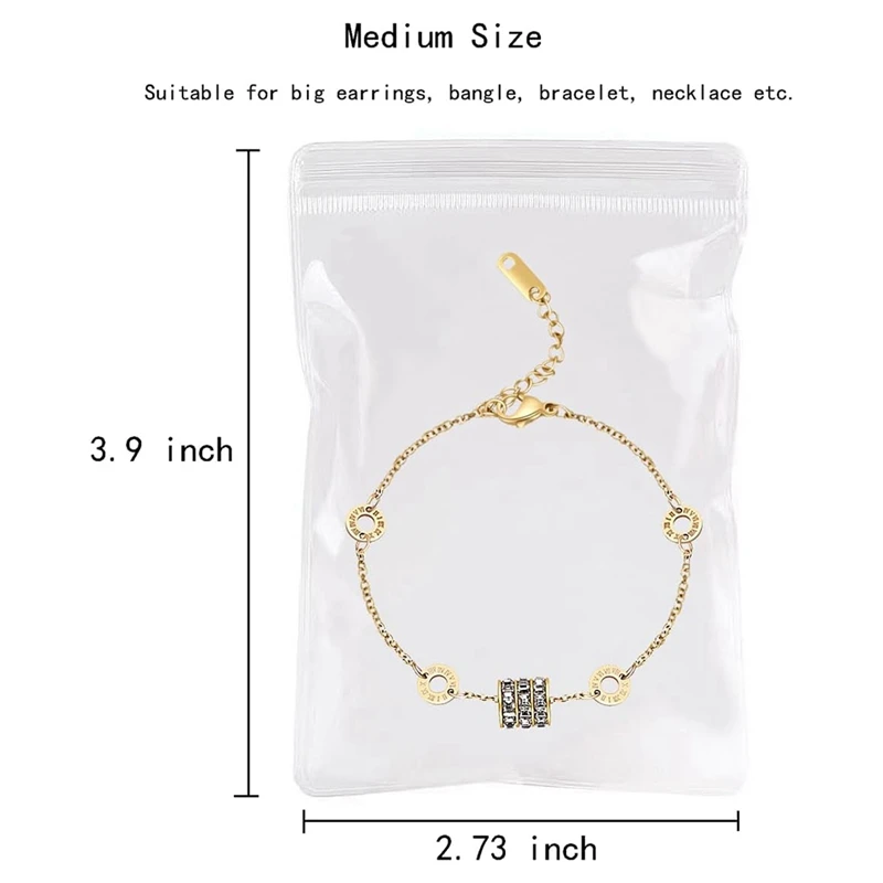 ABWR-60Pcs 3 ukuran jelas penyusun perhiasan anting cincin kalung tas penyimpanan perjalanan, Anti noda melindungi perhiasan