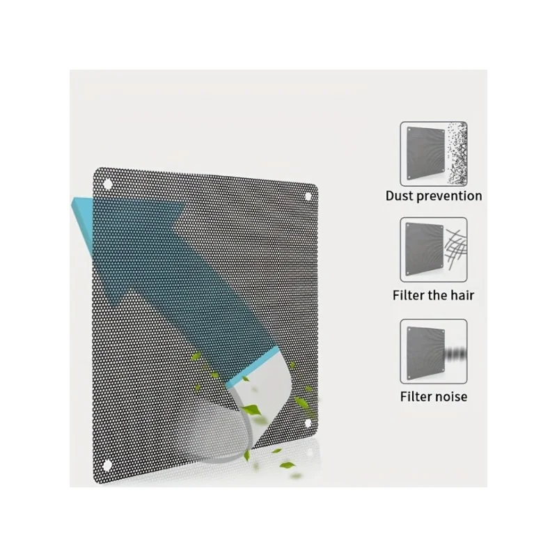 120mm Black PVC PC Cooling Fan Dustproof Mesh Cover with Filter - blocks dust, protects fans & equipment, ensures cooling system