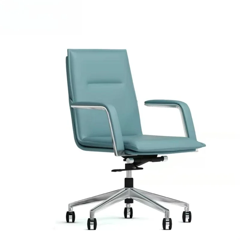 Modern administrative polyurethane leather synchronous office furniture institutional office chair aluminum-based swivel chair