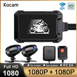 Cámara grabadora para motocicleta, grabadora de vídeo con WiFi, GPS Dual, lente impermeable, Full HD, DVR, caja negra, 1080P