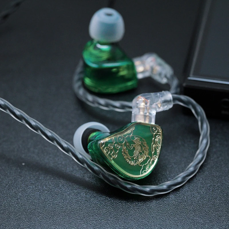 Tangzu WAN ER Jade Green  / Blue Edition 10mm Dynamic Driver In-ear Earphone with MIC Interface Detachable Wired IEMs