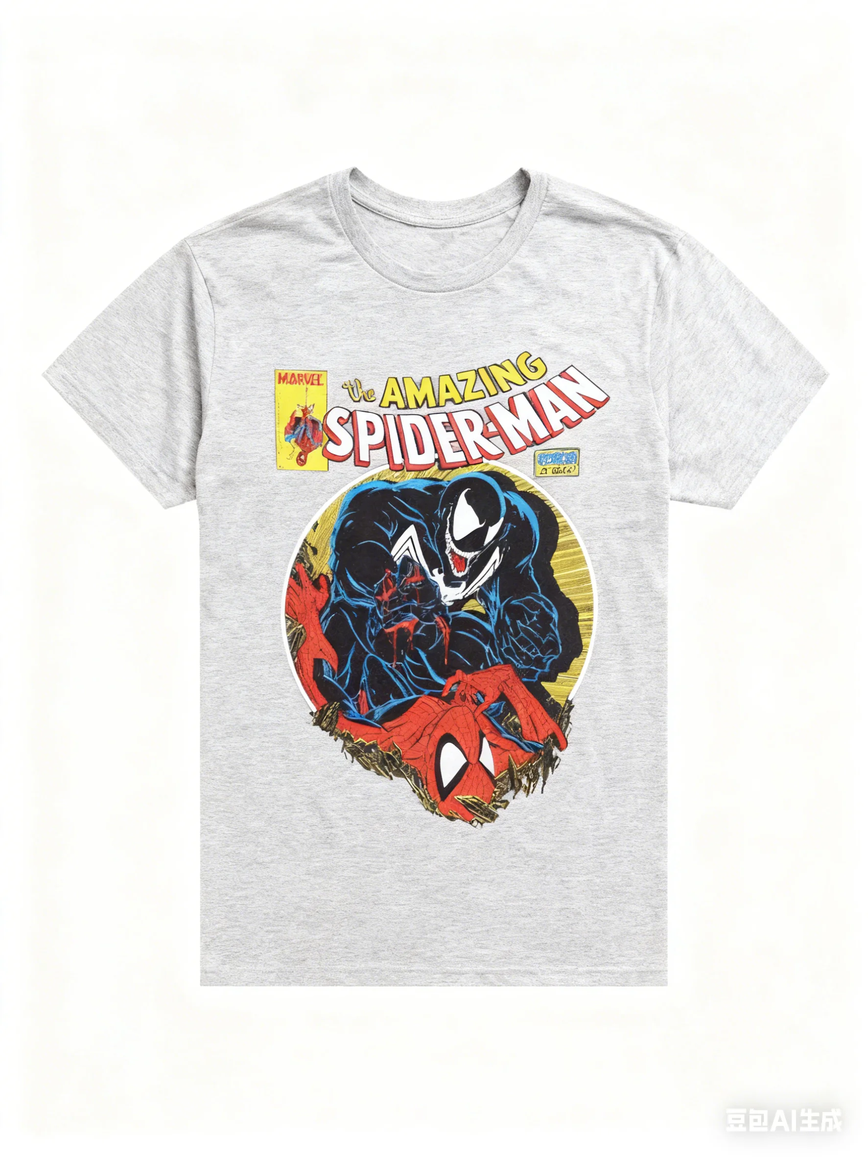 Marvel Genuine 2026 New Marvel Venom Comic Cover Print Plus Size Men's and Women's Short Sleeve Loose Crew Neck T-Shirts