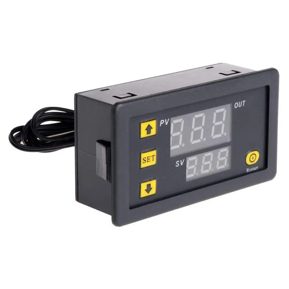 12v 24v Green Led -55-120℃ Digital Thermometer Meter High-low Temp Alarm Temperature Controller For Car/water/air Level I1s2